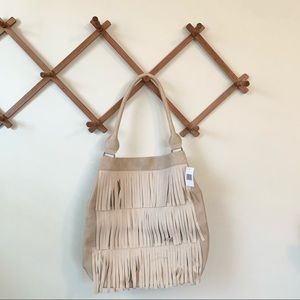 Faux Leather Fringe Shoulder Bag